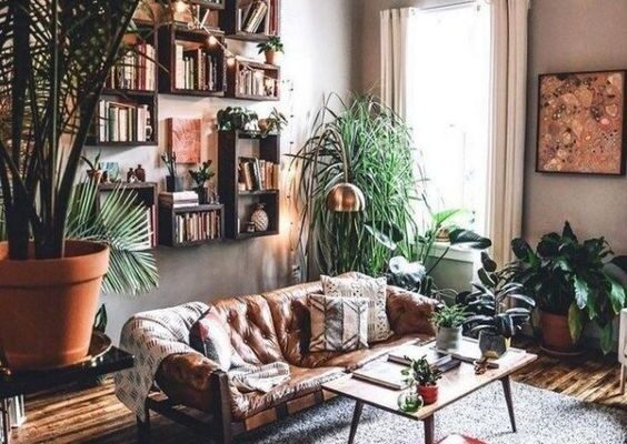 boho and modern living room